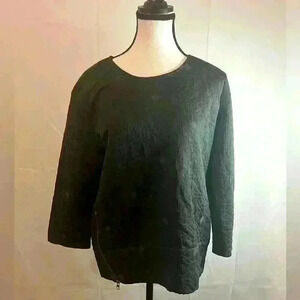 J Crew Women’s Matelasse Zip Top Size 4 Green Geometric Embossed‎ Boxy Blouse